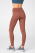HIGH-WAISTED SEAMLESS RIB LEGGING - CHESTNUT